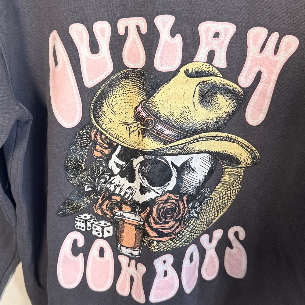 LOVE FOR HUMANITY COUTURE ULTRA FLEECE COLLECTION Outlaw Cowboy Sweatshirt - Picture 3 of 7